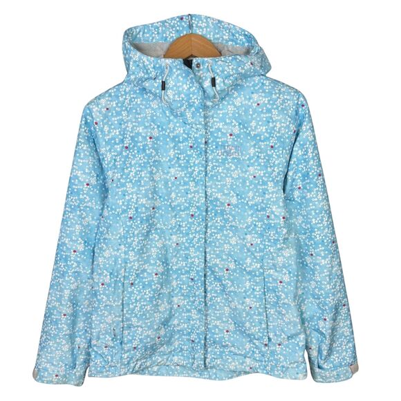 Helly Hansen Nine K Women’s Medium Jacket Light Blue Floral Waterproof Hooded - Picture 2 of 5
